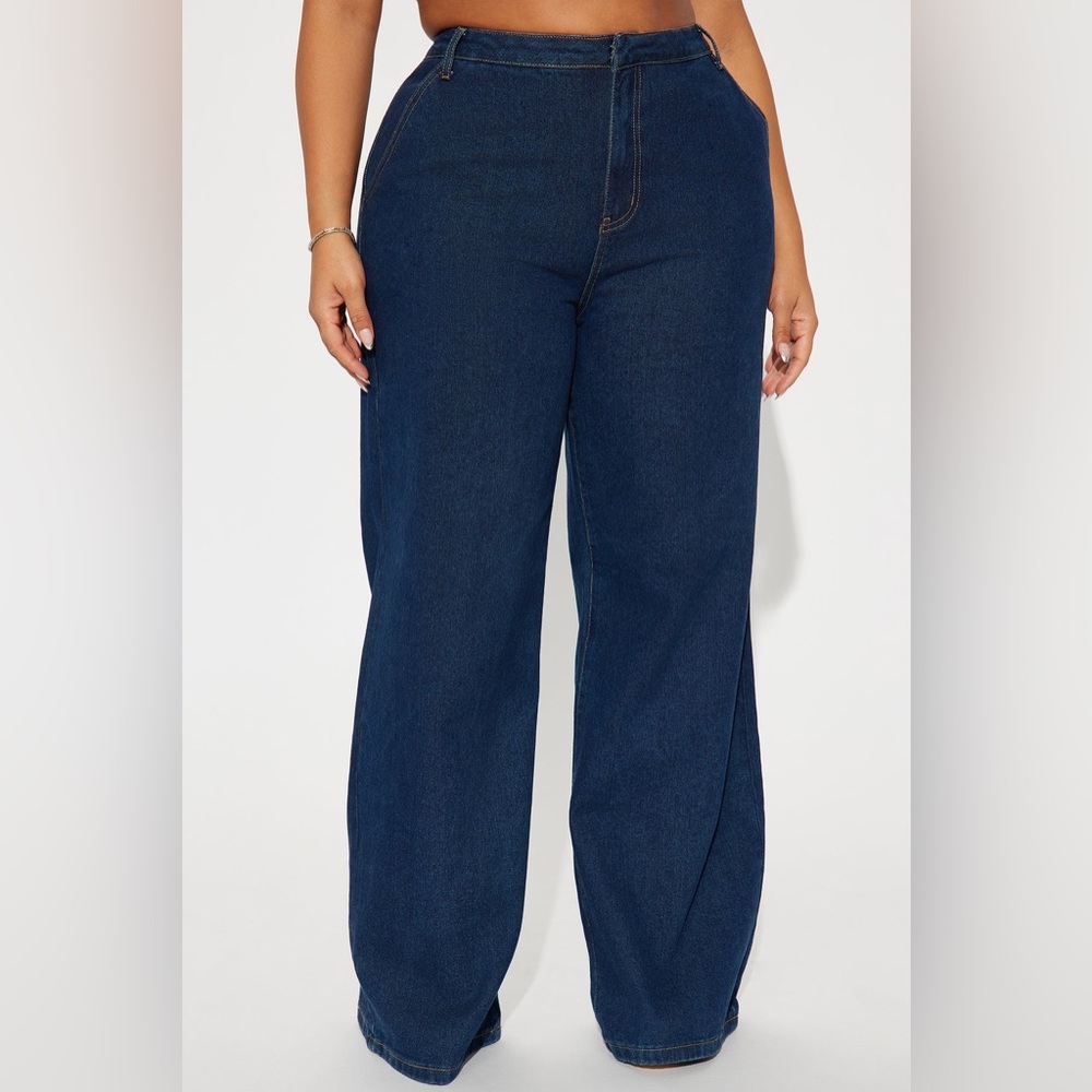 Fashion Nova Get Down To Business Trouser Jeans Dark Wash 13 NWT #182